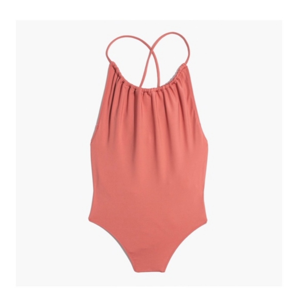 J Crew Swimsuit One Piece Ruched Pink Small (E09) - Picture 4 of 5